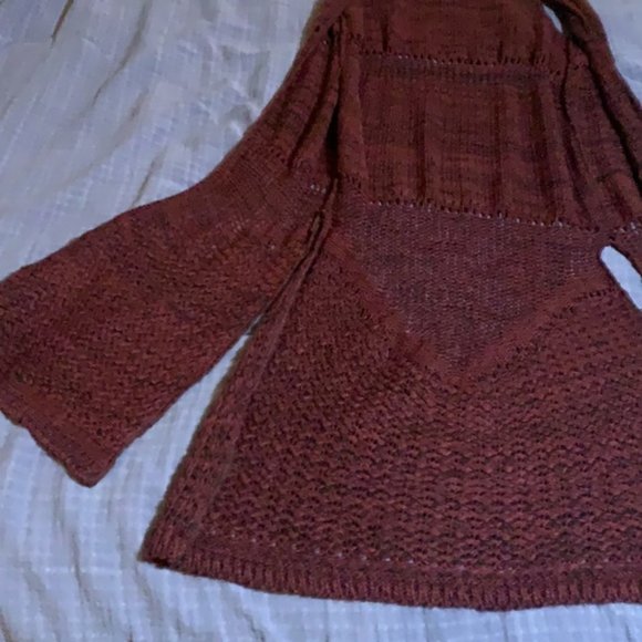 RUE21 Medium Long Open Front Cardigan Vest Burgundy & Black - Picture 6 of 13
